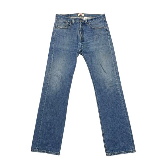 Vintage 2000’s LEVIS 501 Button-Fly Jeans - Medium Wash Faded - 32X34 - Picture 2 of 10